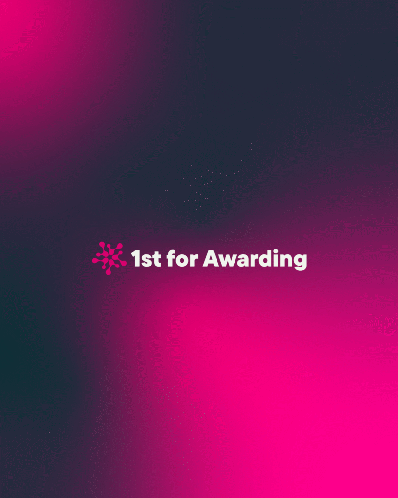 1st for Awarding logo on gradient background